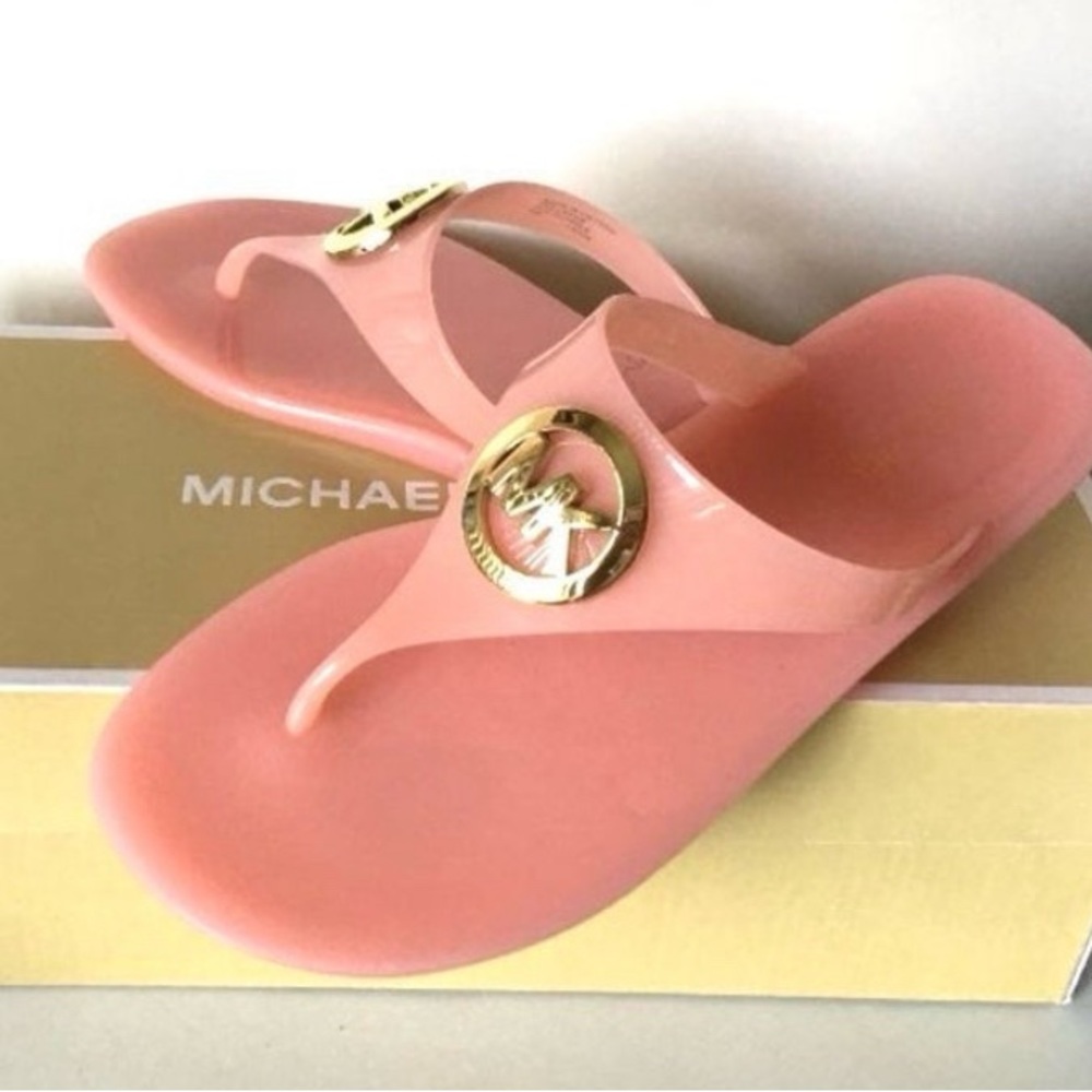 Thongs Pink sandals Michael Kors sandals jelly thongs new pink jelly sandals